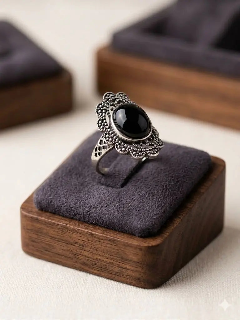 Handmade Natural Stone Gemstone Rings With Copper & Silver, Stone Size 10*12mm, Vin-New-Rin35