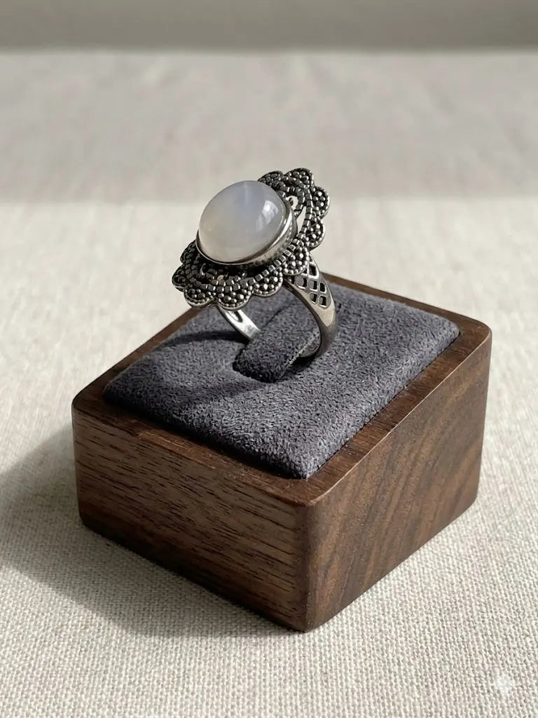 Handmade Natural Stone Gemstone Rings With Copper & Silver, Stone Size 10*12mm, Vin-New-Rin36