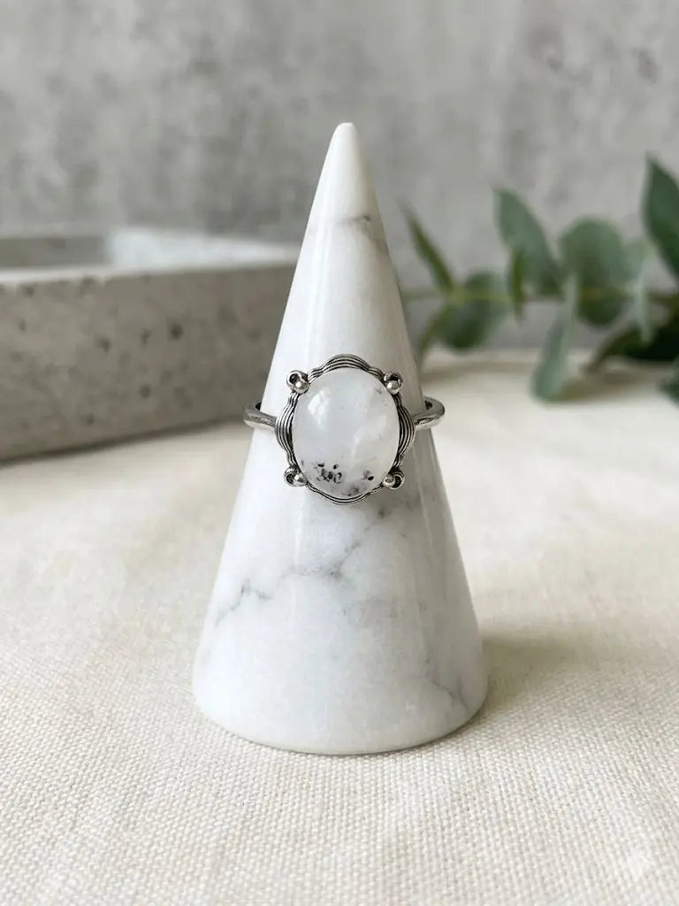 Handmade Natural Stone Gemstone Rings With Copper & Silver, Stone Size 10*12mm, Vin-New-Rin77