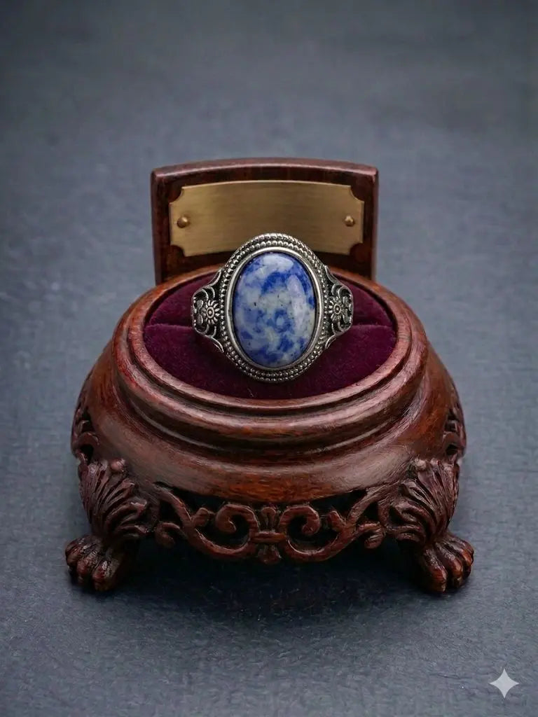Handmade Natural Stone Gemstone Rings With Copper & Silver, Stone Size 10*14mm, Vin-New-Rin50