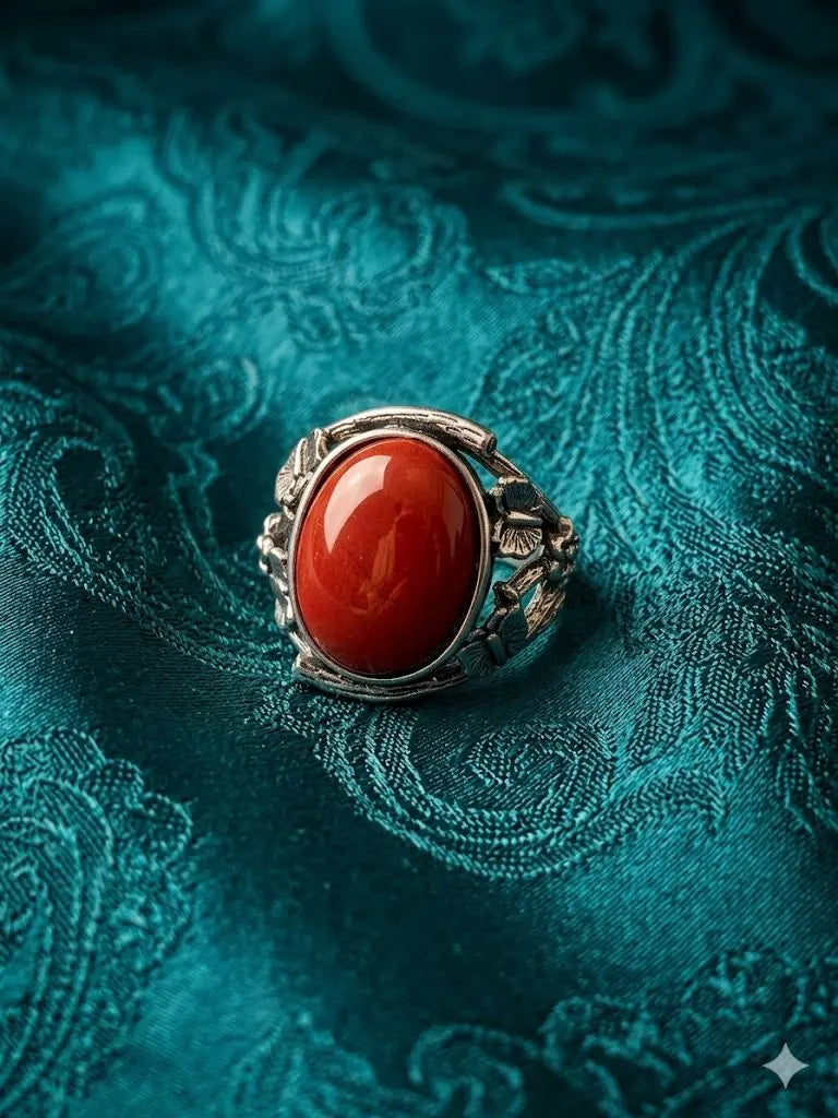 Handmade Natural Stone Gemstone Rings With Copper & Silver, Stone Size 12*16mm, Vin-New-Rin66