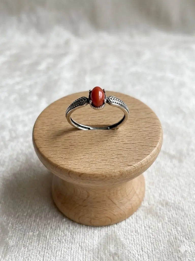 Handmade Natural Stone Gemstone Rings With Copper & Silver, Stone Size 4*6mm, Vin-New-Rin86