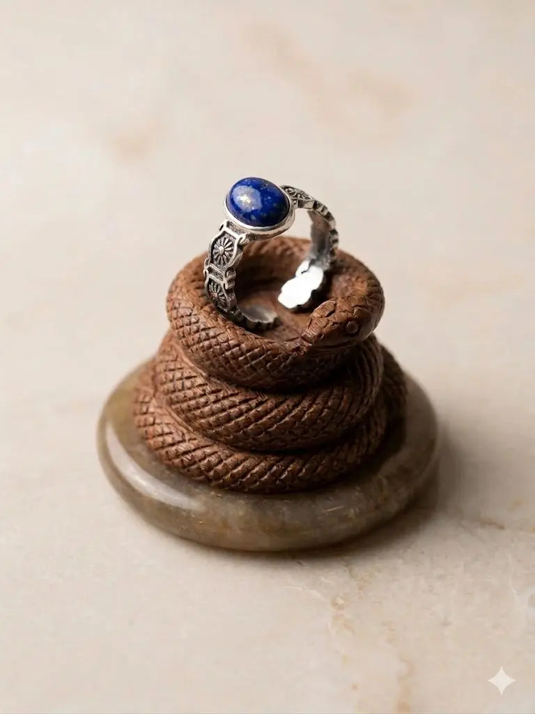 Handmade Natural Stone Gemstone Rings With Copper & Silver, Stone Size 4*6mm, Vin-New-Rin88