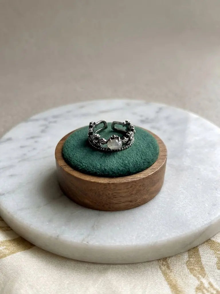 Handmade Natural Stone Gemstone Rings With Copper & Silver, Stone Size 4*6mm, Vin-New-Rin90