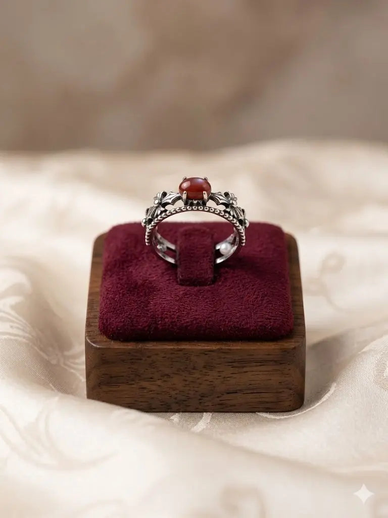 Handmade Natural Stone Gemstone Rings With Copper & Silver, Stone Size 4*6mm, Vin-New-Rin91