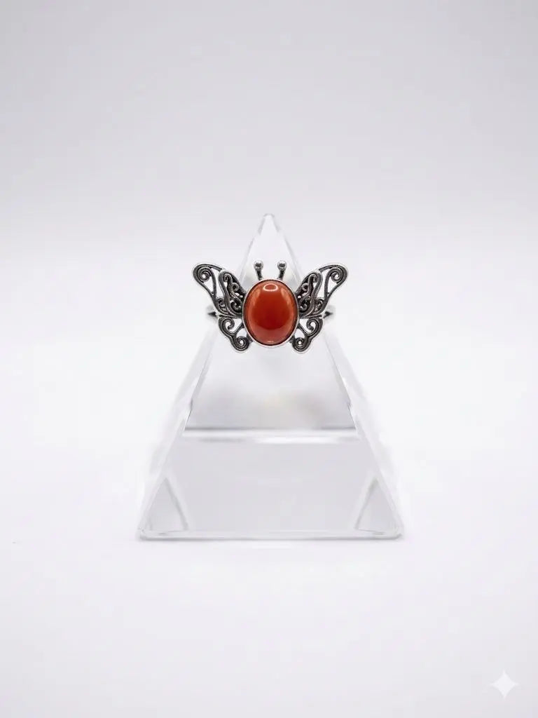 Handmade Natural Stone Gemstone Rings With Copper & Silver, Stone Size 8*10mm, Vin-New-Rin27