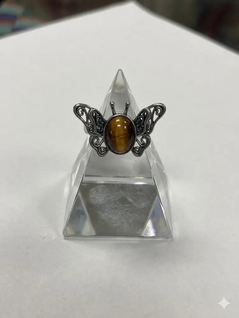 Handmade Natural Stone Gemstone Rings With Copper & Silver, Stone Size 8*10mm, Vin-New-Rin27