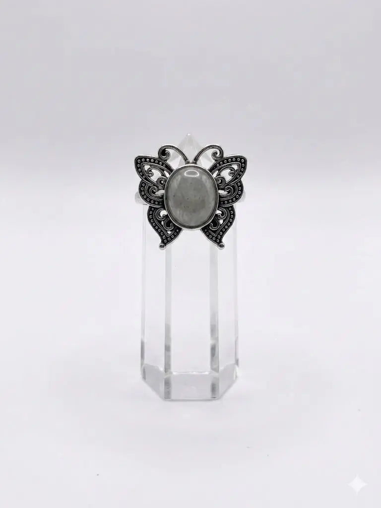 Handmade Natural Stone Gemstone Rings With Copper & Silver, Stone Size 8*10mm, Vin-New-Rin09