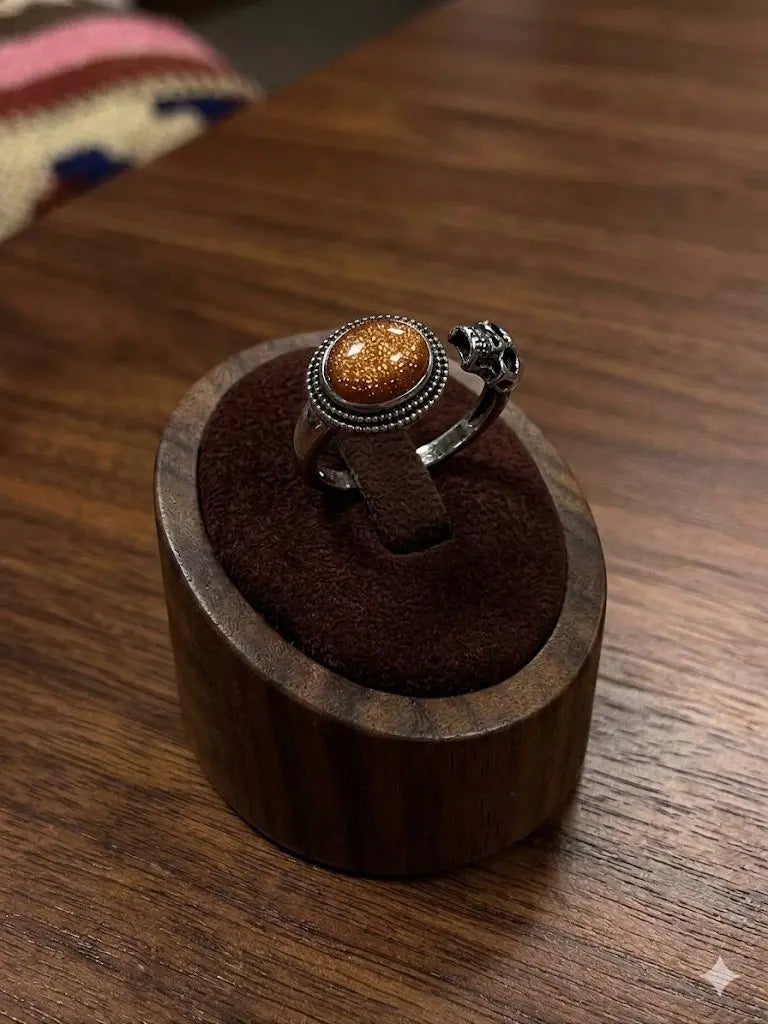 Handmade Natural Stone Gemstone Rings With Copper & Silver, Stone Size 8*10mm, Vin-New-Rin51