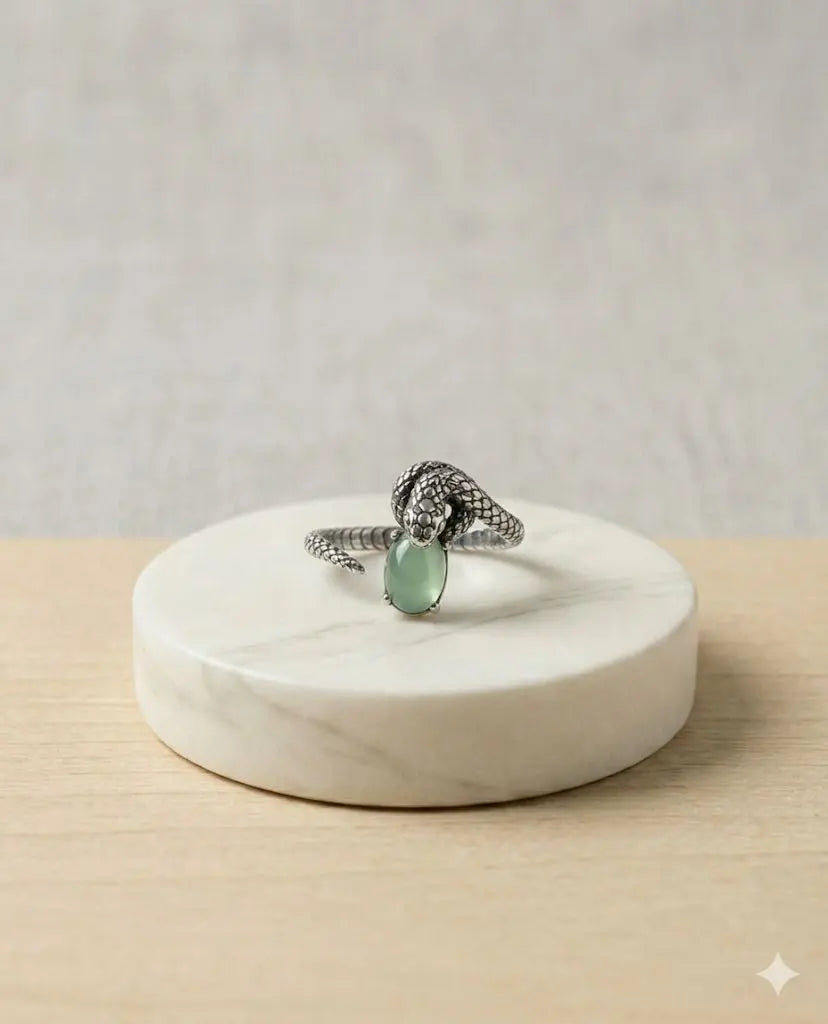 Handmade Natural Stone Gemstone Rings With Copper & Silver, Stone Size 8*10mm, Vin-New-Rin28