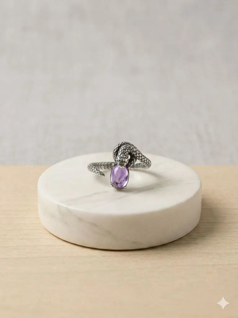 Handmade Natural Stone Gemstone Rings With Copper & Silver, Stone Size 8*10mm, Vin-New-Rin28