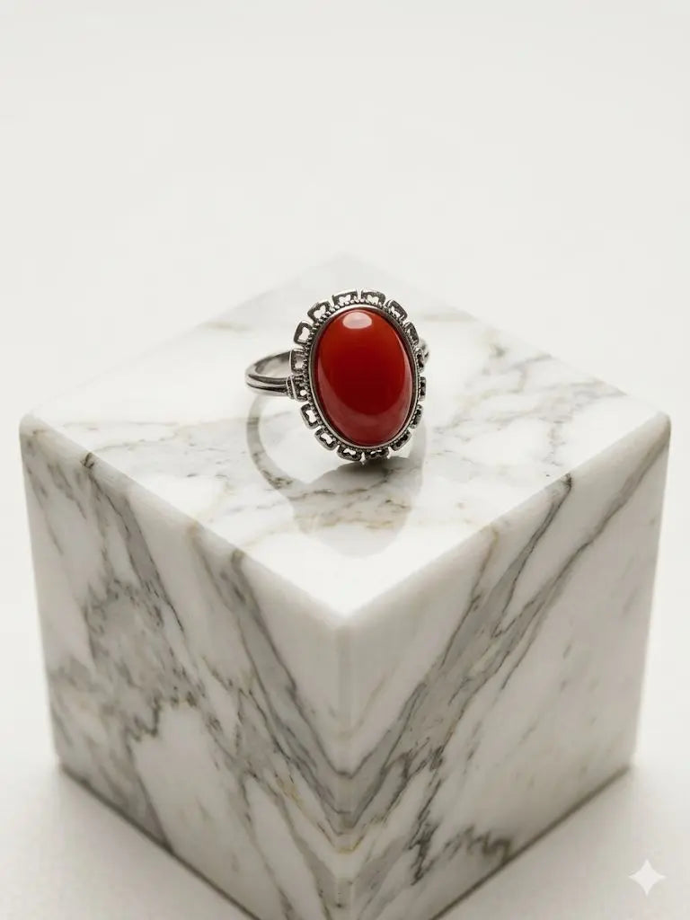 Handmade Natural Stone Gemstone Rings With Copper & Silver, Stone Size 8*10mm, Vin-New-Rin46
