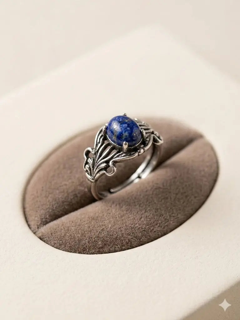 Handmade Natural Stone Gemstone Rings With Copper & Silver, Stone Size 8*10mm, Vin-New-Rin79