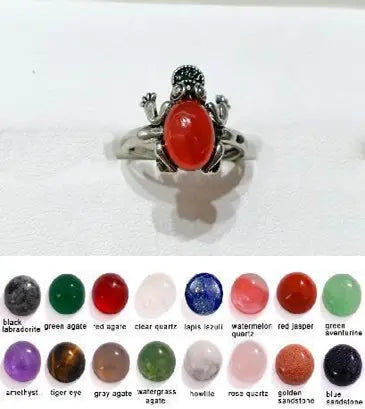 Handmade Natural Stone Gemstone Rings with Copper & Silver, Stone Size 8*10mm, No. 20 ABC Rugs Kilims