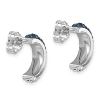 Sterling Silver Rhodium-Plated Polished Crystal J-Hoop Earrings