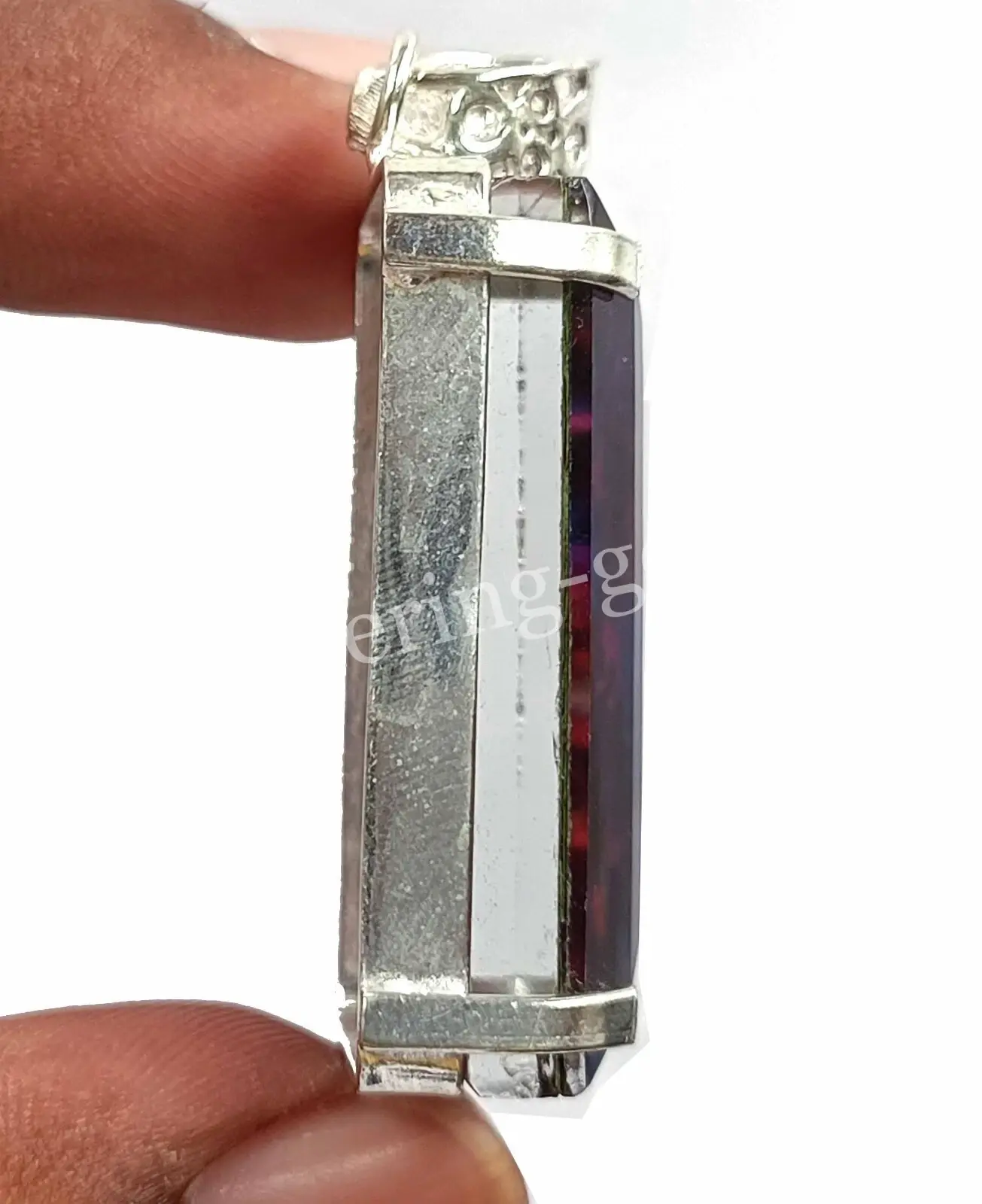 IGL 72.15 Ct Natural Ammolite Emerald 925 Solid Silver Pendant Loose Gems NA ABC Jewelery