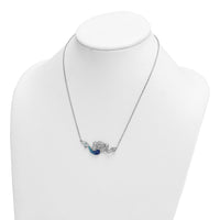 Sterling Silver Rhodium-Plated Crystal Mermaid 18.5 +1in Necklace