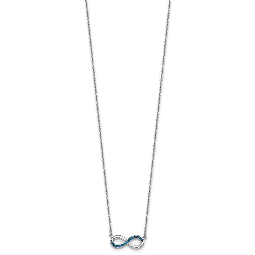 Sterling Silver Rhodium-Plated Polished Crystal Eternity 16.5 +2in Necklace