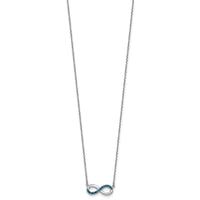 Sterling Silver Rhodium-Plated Polished Crystal Eternity 16.5 +2in Necklace