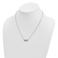 Sterling Silver Rhodium-Plated Polished Crystal Eternity 16.5 +2in Necklace
