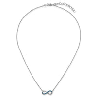 Sterling Silver Rhodium-Plated Polished Crystal Eternity 16.5 +2in Necklace