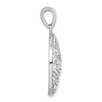 Sterling Silver Rhodium-Plated Polished Crystal Sand Dollar Pendant