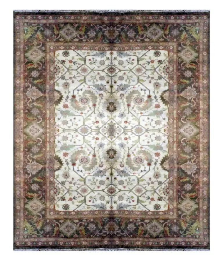 Indian Hand-Knotted Rug 9'9" X 8'