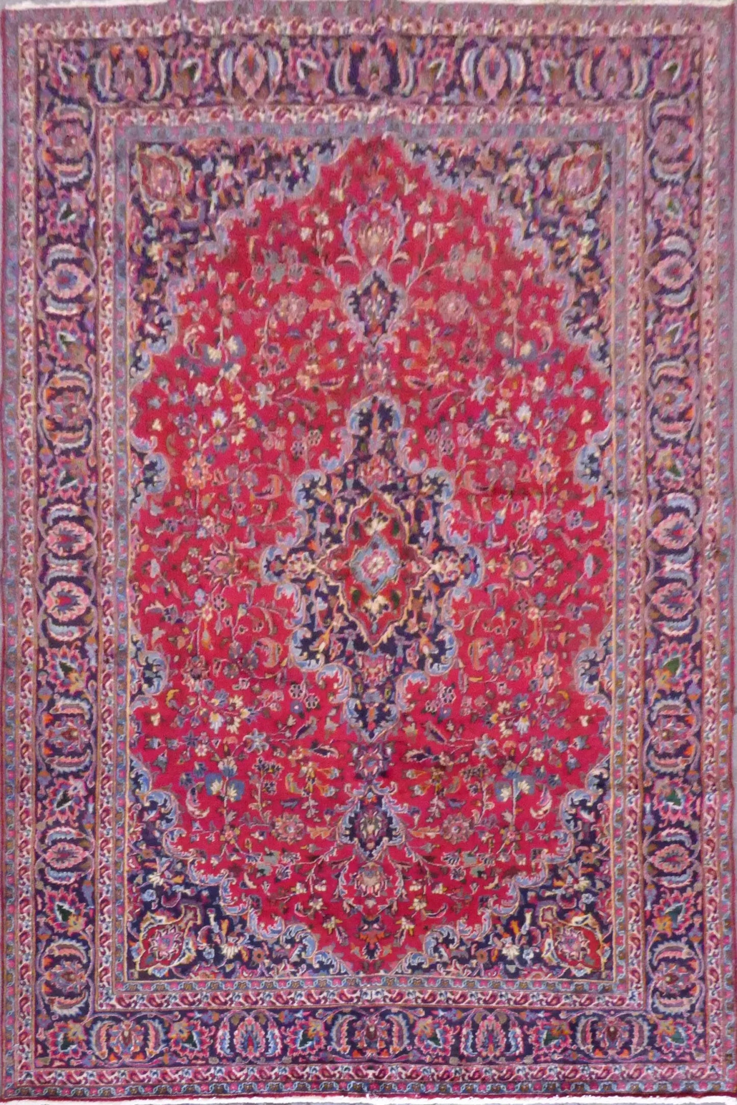 Kashan New Hand Knotted Persian Kashan Tabriz Rugs Multi Color, 8' X 11'6", Panr01254 (Red : 10686)