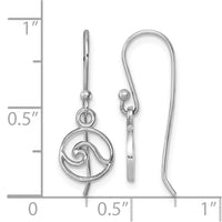 Sterling Silver Rhodium-plated Polished Wave Dangle Earring