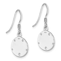 Sterling Silver Rhodium-plated Enameled Sand Dollar Dangle Earring