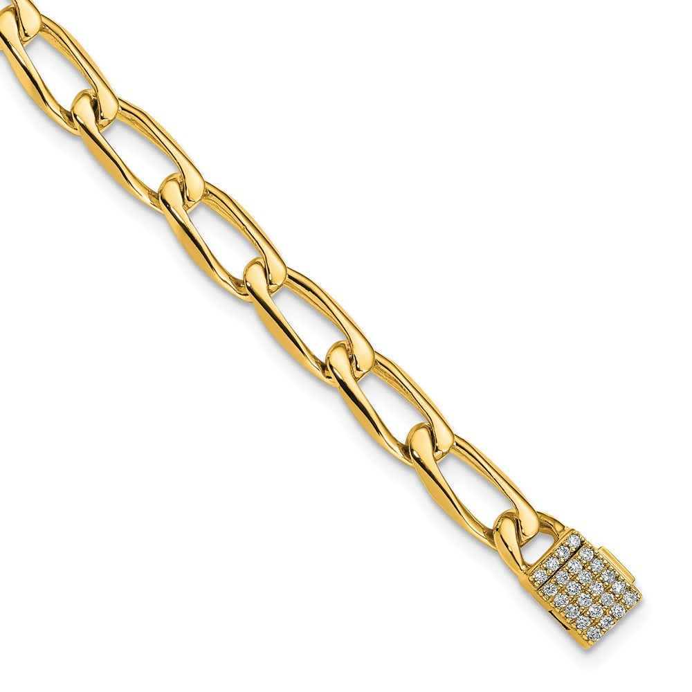 14k 1/3ct Lab Grown Dia VS+ F+ Comp 8in 5.9mm Polished Link Bracelet