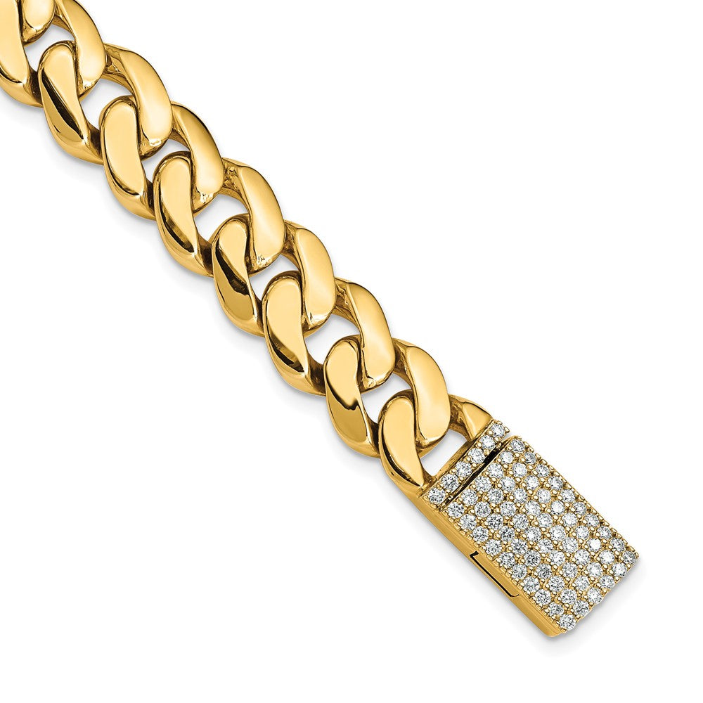 14k 1 1/4ct Lab Grown Dia VS+ F+ Comp 8.5in 10.75mm Link Bracelet