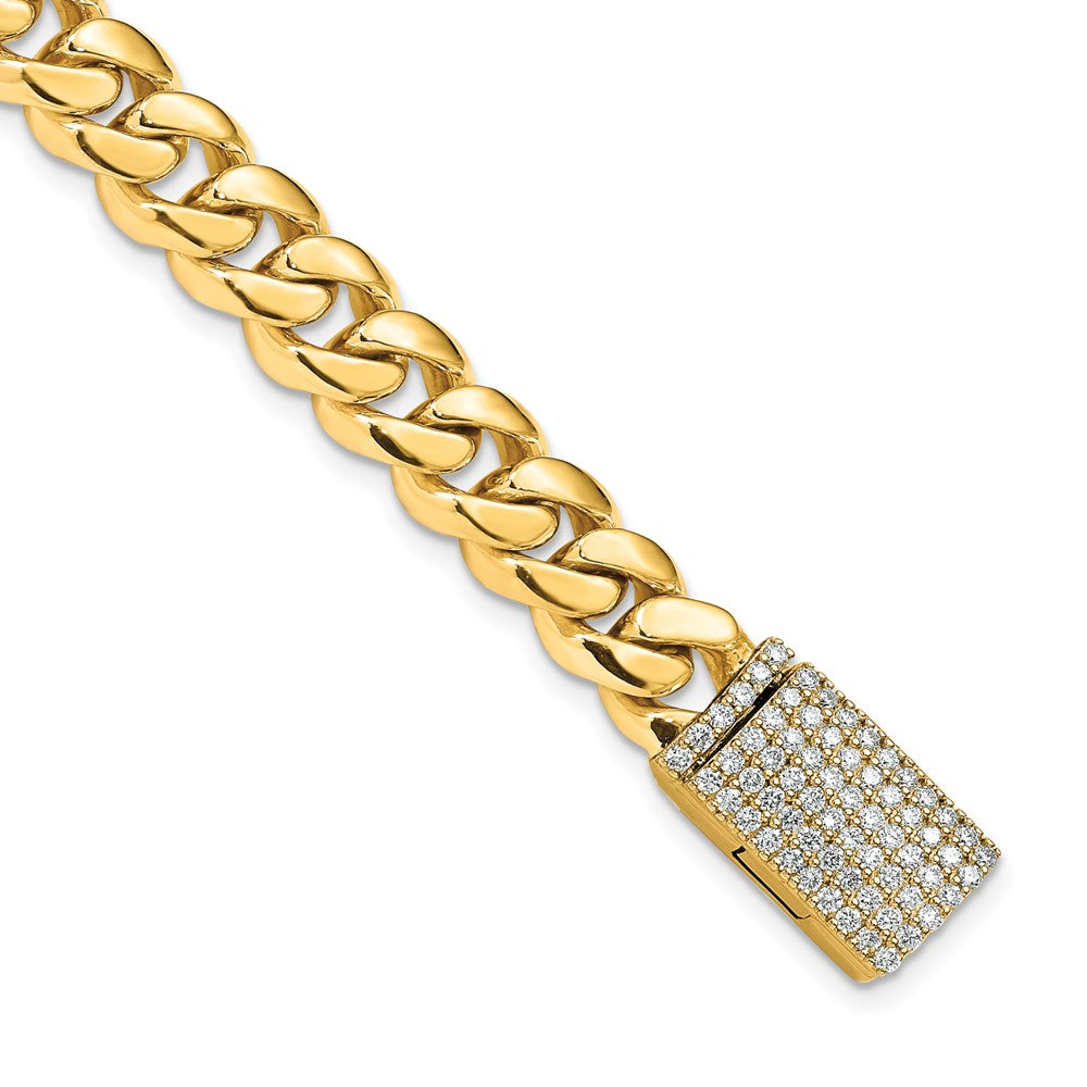 14k 1 1/4ct Lab Grown Dia VS+ F+ Comp 8.25in 8.7mm Cuban Link Bracelet