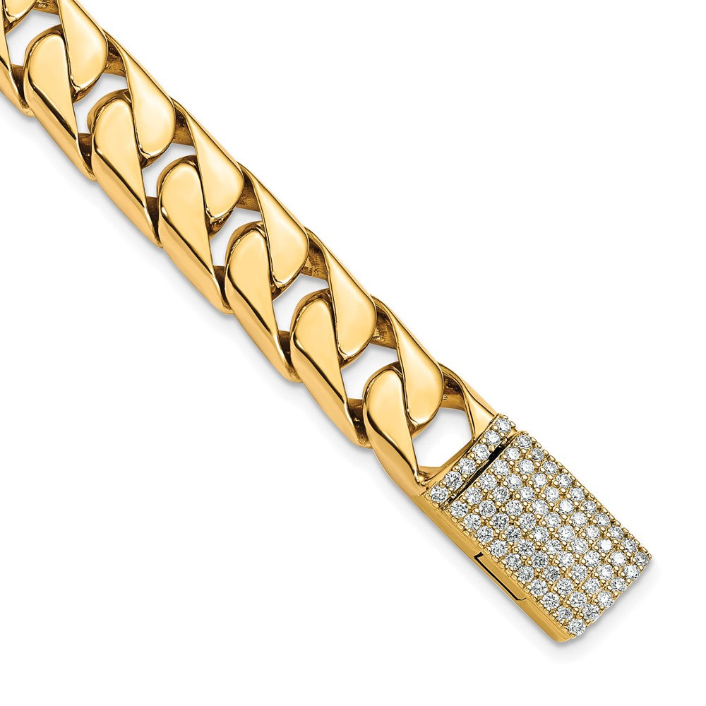 14k 1 1/4ct Lab Grown Dia VS+ F+ Comp 8.25in 10.2mm Curb Bracelet