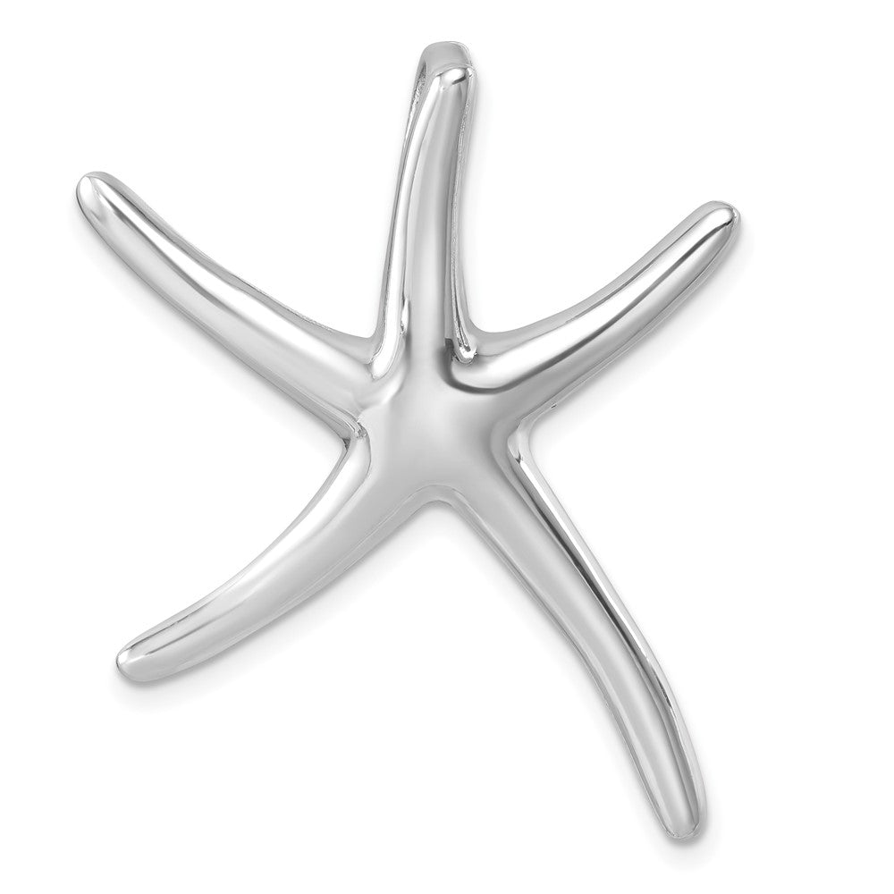 Sterling Silver Rhodium-plated Polished Starfish Slide