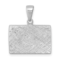 Sterling Silver Rhodium-plated Polished Enameled Dive Flag Pendant