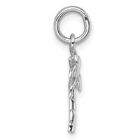 Sterling Silver Rhodium-plated Polished Palm Tree Pendant