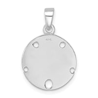 Sterling Silver Rhodium-plated Enameled Sand Dollar Pendant