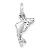 Sterling Silver Rhodium-plated Polished Dolphin Pendant