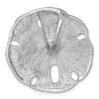 Sterling Silver Rhodium-plated Polished & Textured Sand Dollar Slide