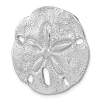 Sterling Silver Rhodium-plated Polished & Textured Sand Dollar Slide