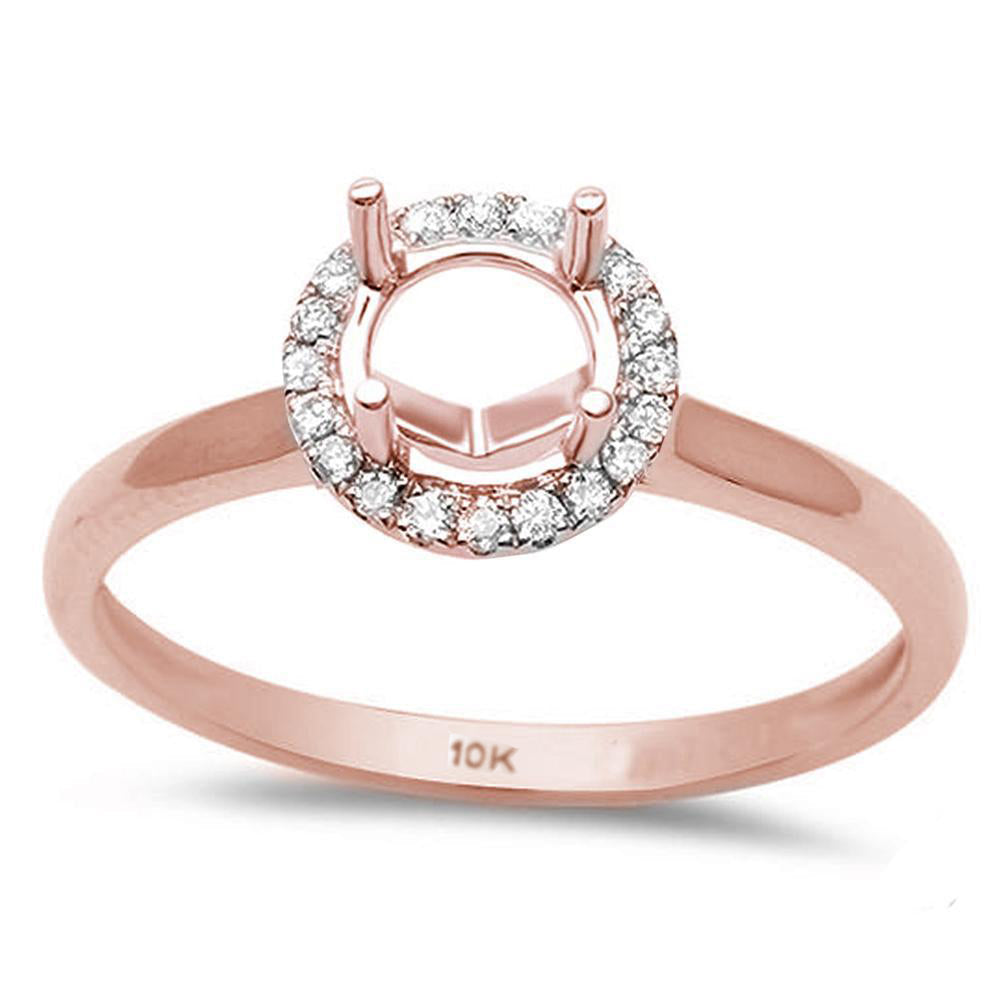 .09ct 10k Rose Gold Halo Semi-Mount Ring Size 6.5