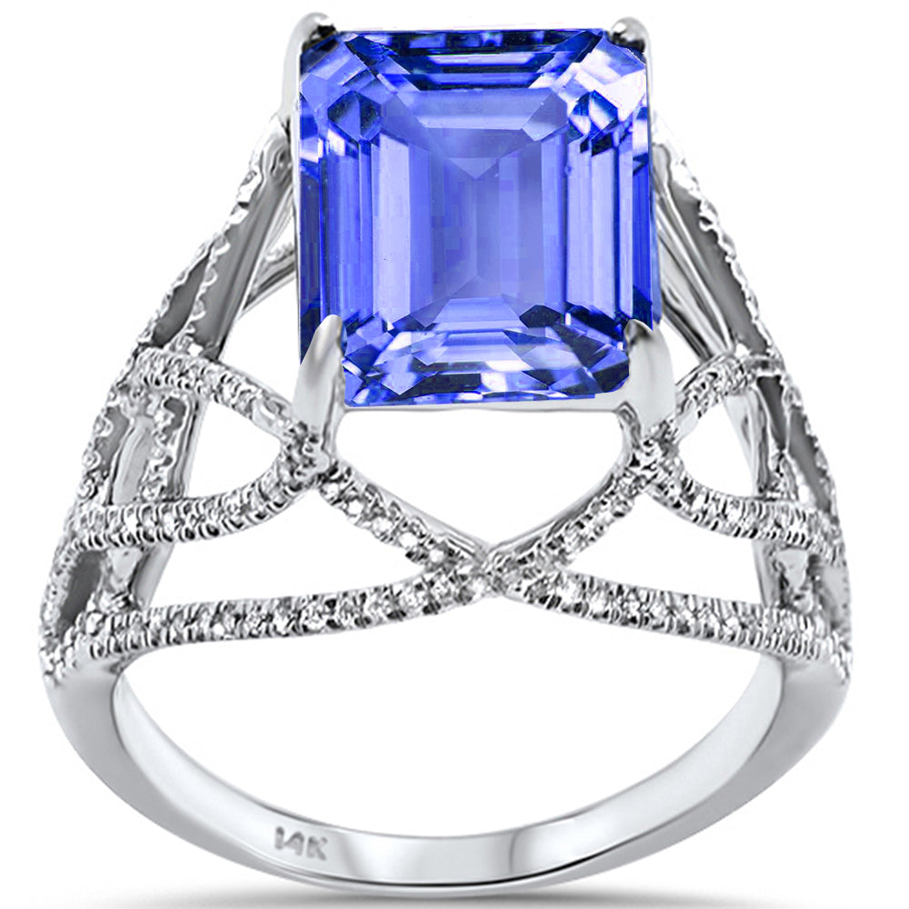 GEMSTONE CLOSEOUT! 5.09ct 14K White Gold Tanzanite & Diamond Ladies Ring Size 6.5 ABC Rugs Kilims