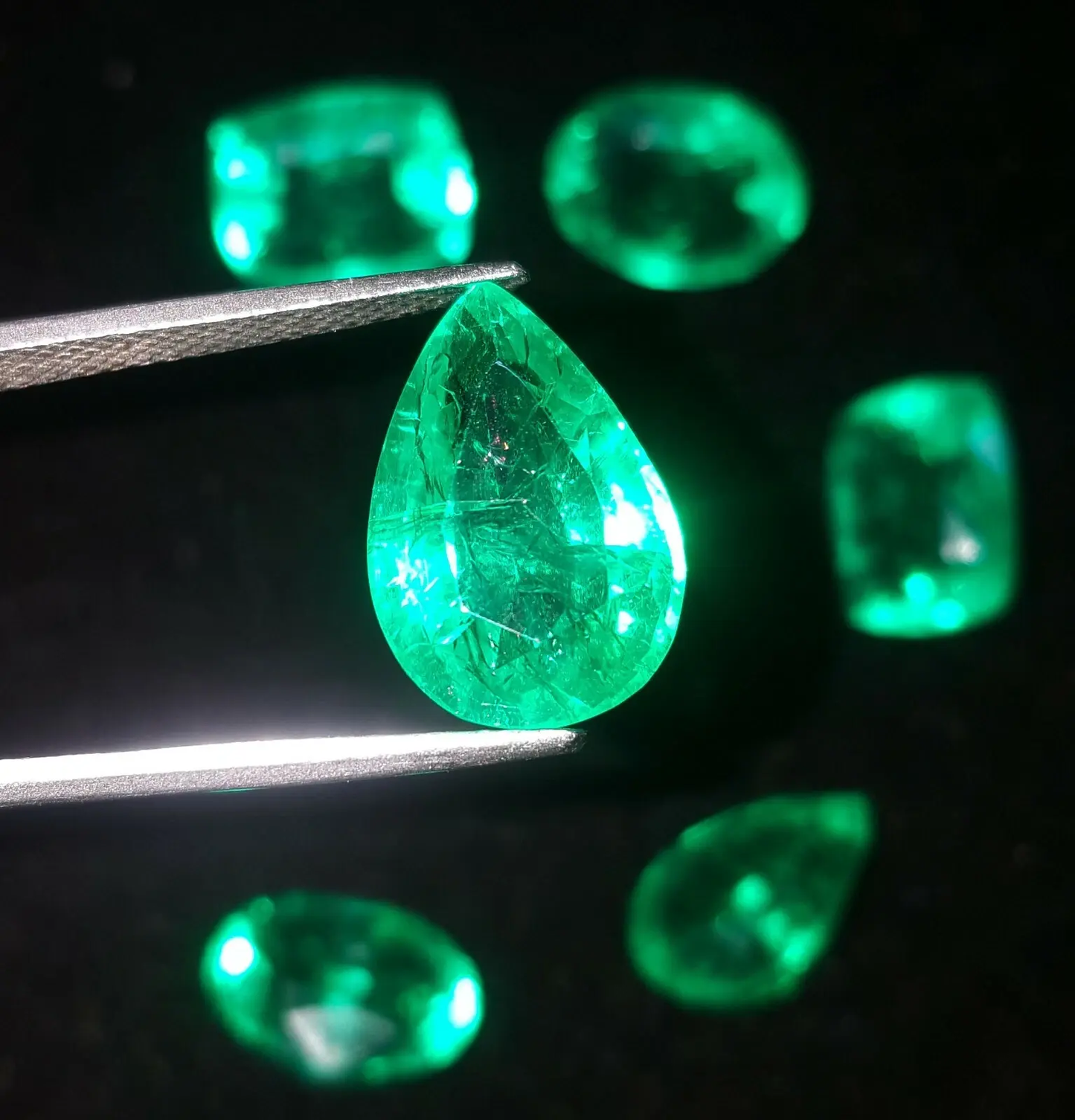 Loose Gemstone Natural Emerald 8-10 Ct 6 Pcs Lot Certified Colombian Emerald E76 ABC Jewelery