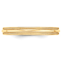 14KY 3mm Milgrain Half Round Band Size 7.5