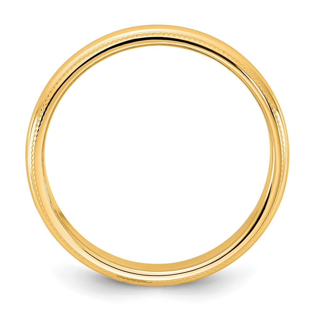 10KY 3.5mm Milgrain Half Round Band Size 9.5