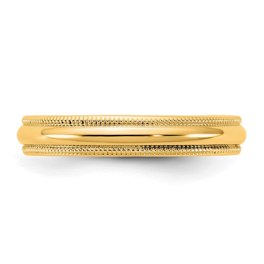 10KY 3.5mm Milgrain Half Round Band Size 5.5