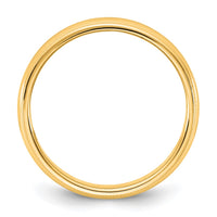 10KY 4.5mm Milgrain Half Round Band Size 7