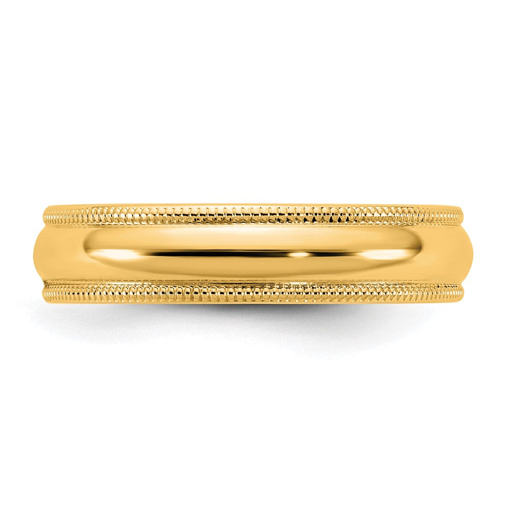 10KY 4.5mm Milgrain Half Round Band Size 11