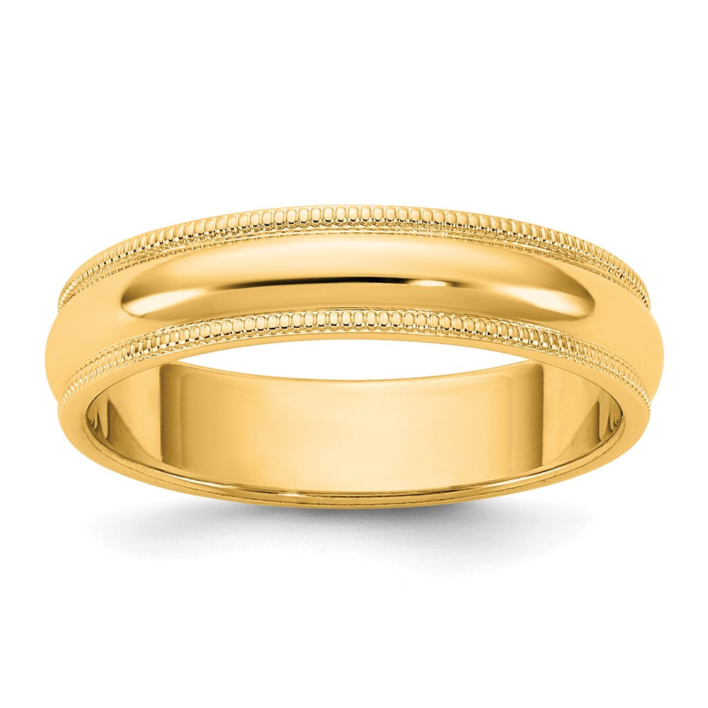 14KY 4.5mm Milgrain Half Round Band Size 4